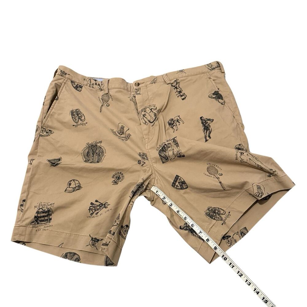 Polo Ralph Lauren Tan University AOP Men’s Stretch Chino Short Size 42 - Picture 6 of 7
